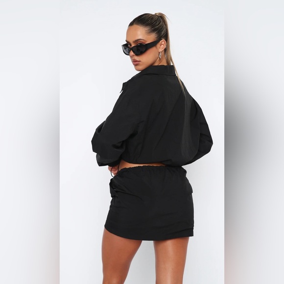 White Fox Boutique Off Duty Jacket Black Sz S/M - Picture 5 of 11